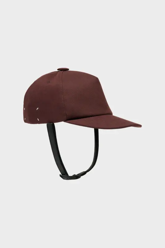 Maison Margiela Mens Red Cotton Cap Bordeaux online