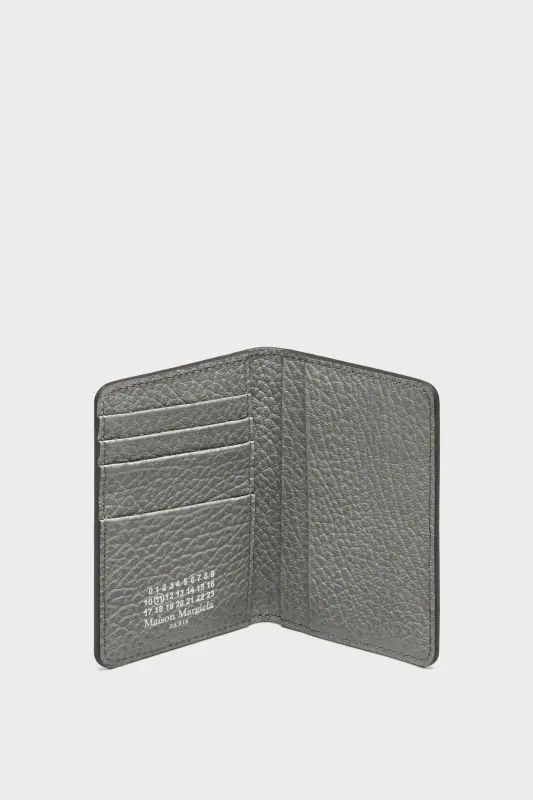 Maison Margiela Gray 100% Leather Four Stitches Cardholder Pebble grey online