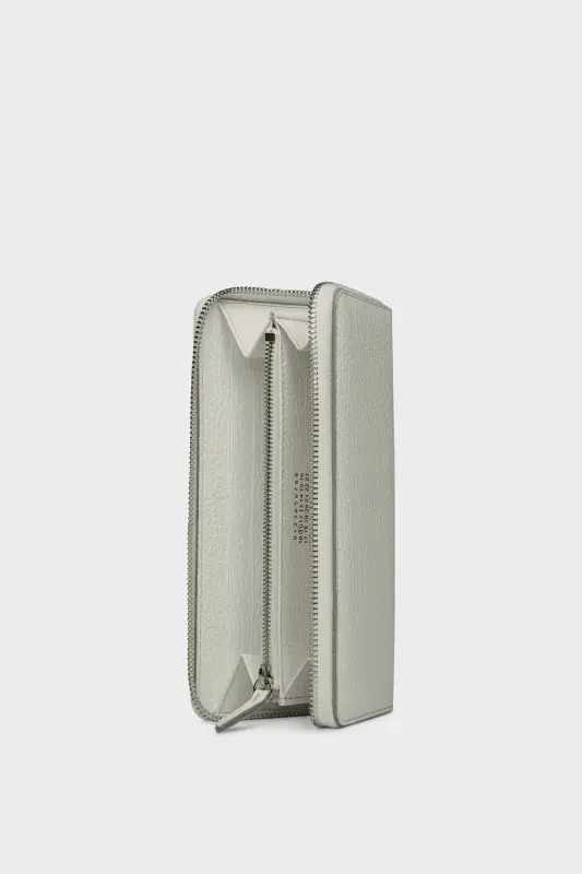 Maison Margiela Light Grey Zip-Around Leather Wallet Light grey online