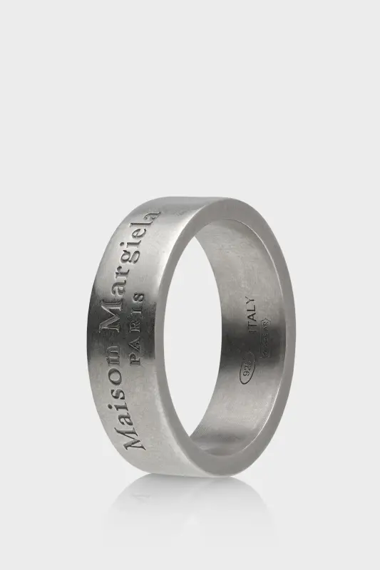 Maison Margiela Medium-Width Logo Ring Polished palladio online