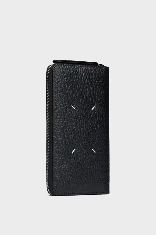 Maison Margiela Zip-Around Leather Wallet Black Black online