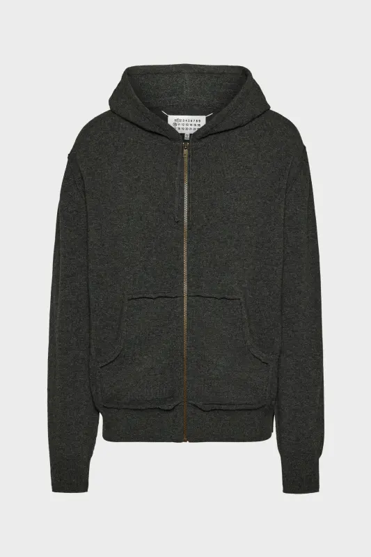 Maison Margiela Décortiqué cashmere knit hoodie Dark grey online
