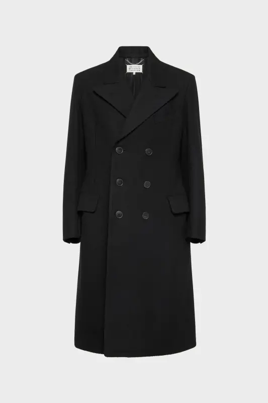 Maison Margiela Mens Black Wool Coat Black online