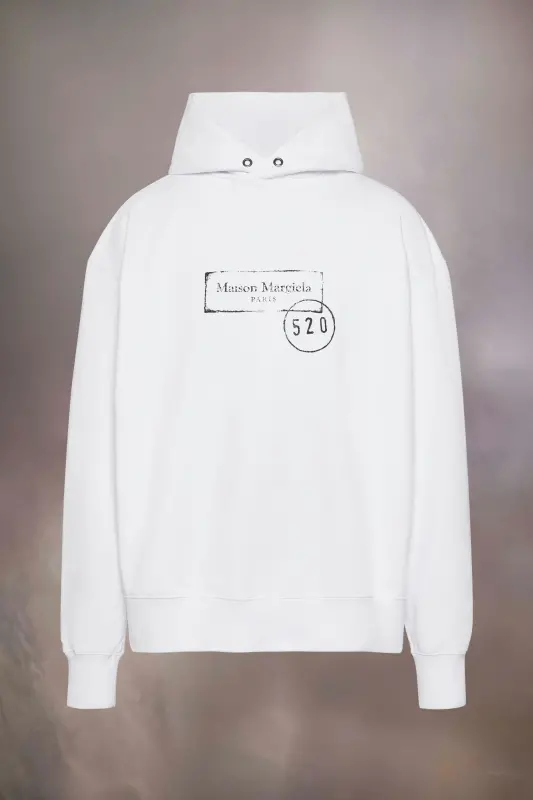 Maison Margiela White Printed Hooded Sweatshirt White online