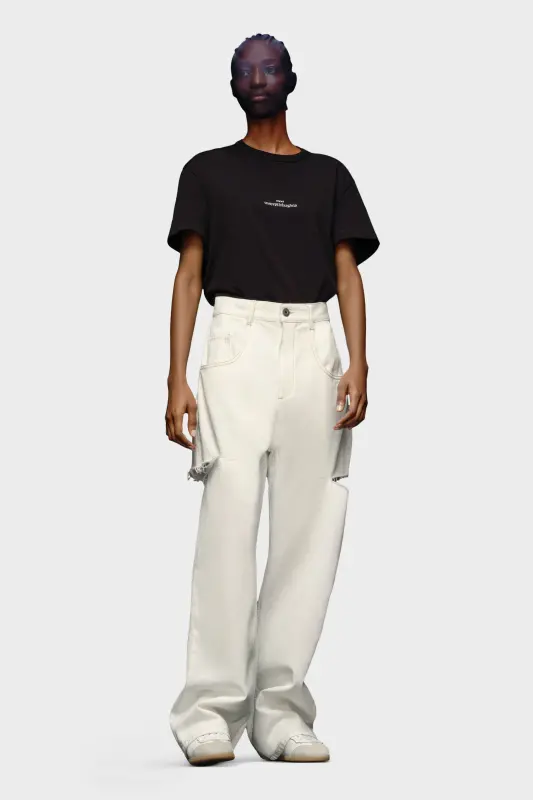 Maison Margiela Denim Jeans With Slash Details White online