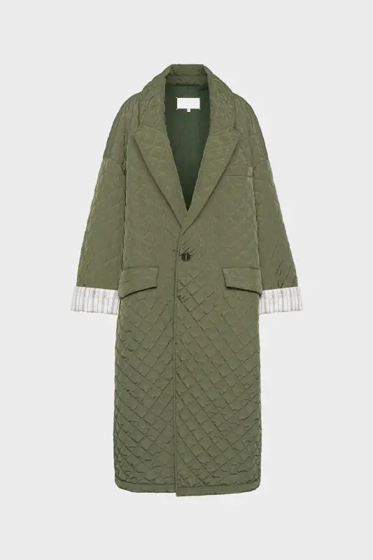 Maison Margiela Quilted coat Military Green online