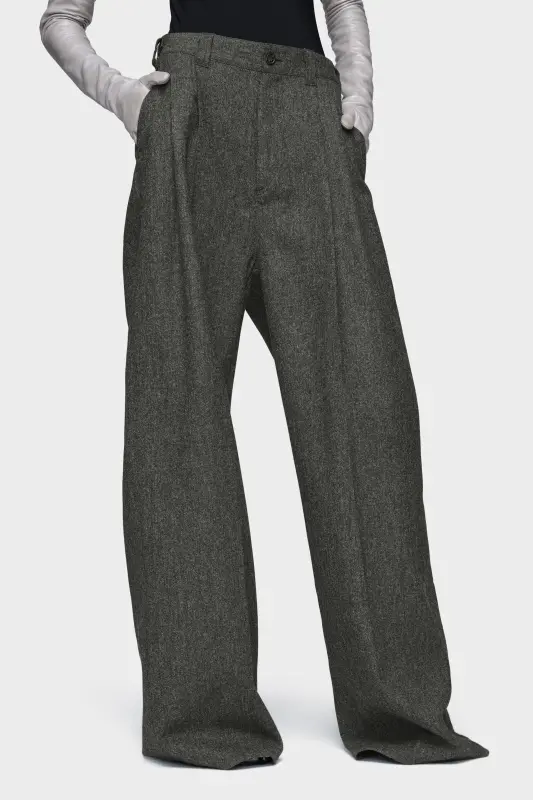 Maison Margiela Wide-leg wool trousers Dark grey online